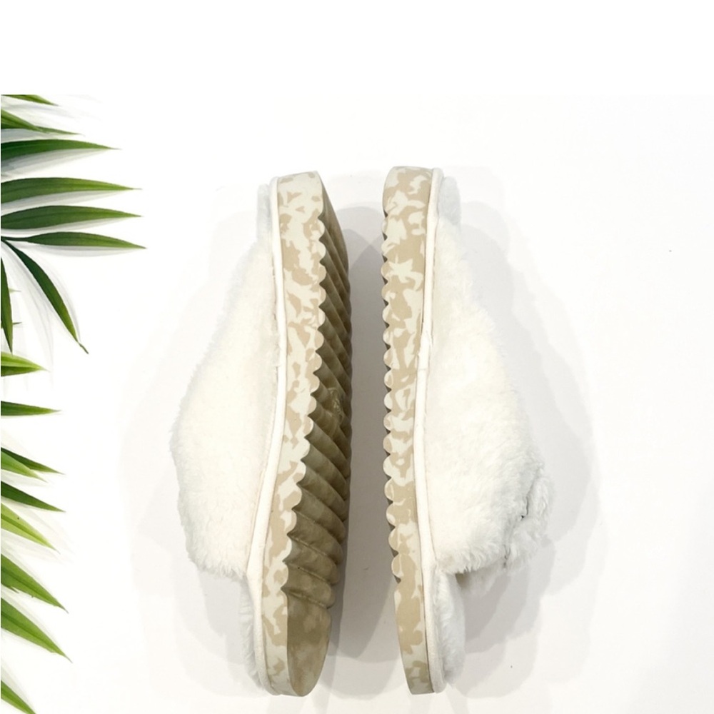 ๐ Dr. Scholl's Staycay OG White Faux Fur Sherpa Slide Sandals Slippers, Size 6 - Picture 6 of 13